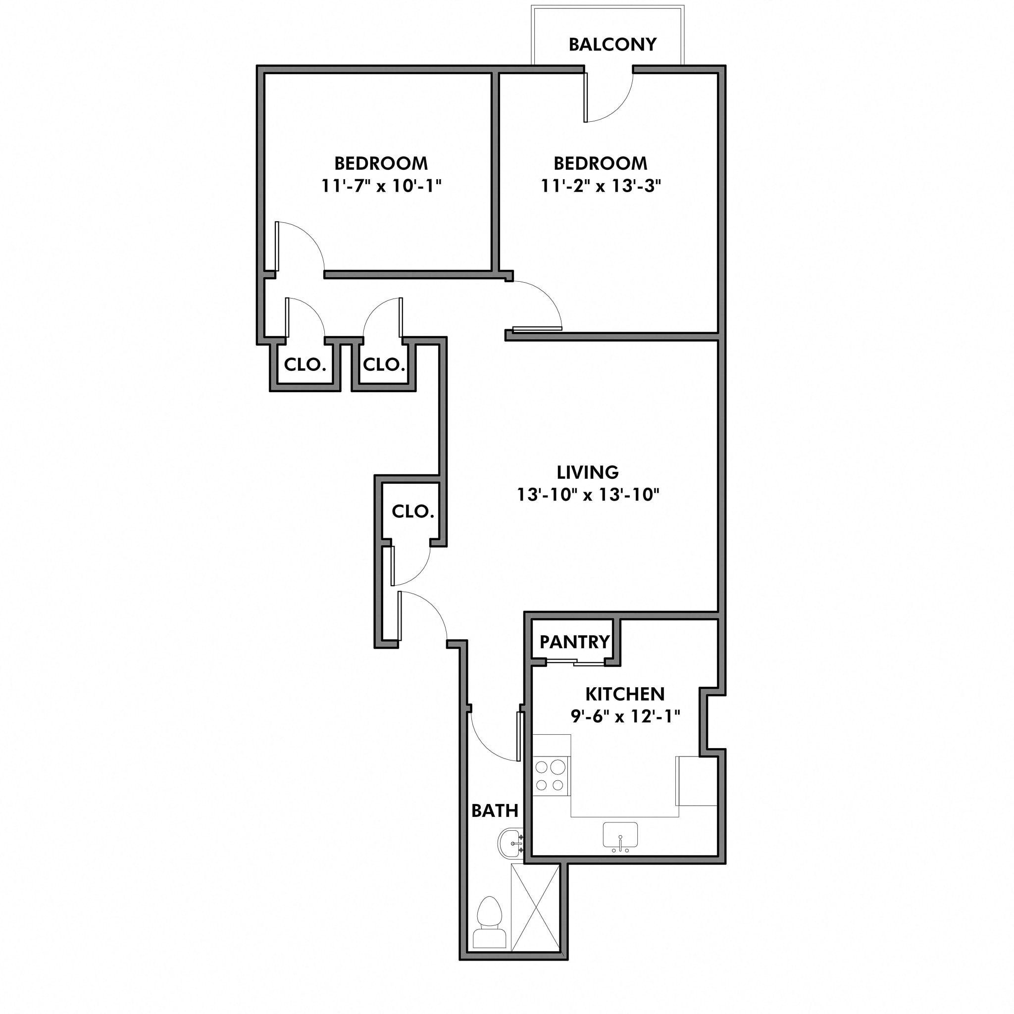 320 McKee- 2 Bedroom | University Commons at McKee Pl